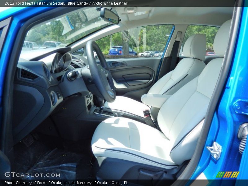 Blue Candy / Arctic White Leather 2013 Ford Fiesta Titanium Sedan