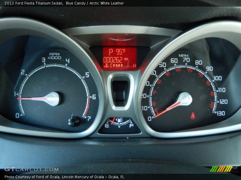 Blue Candy / Arctic White Leather 2013 Ford Fiesta Titanium Sedan