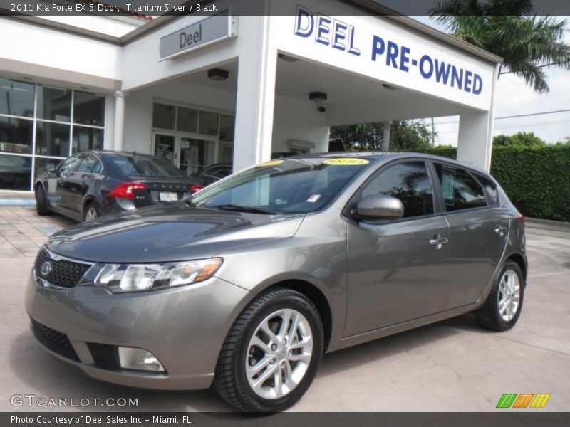 Titanium Silver / Black 2011 Kia Forte EX 5 Door