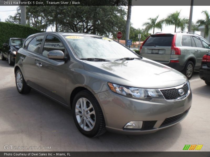 Titanium Silver / Black 2011 Kia Forte EX 5 Door