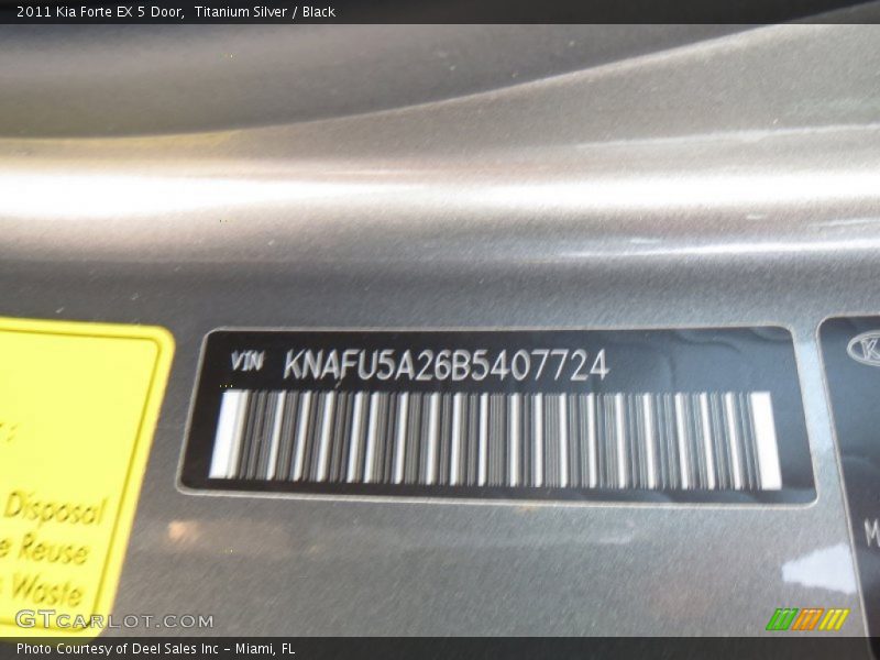 Titanium Silver / Black 2011 Kia Forte EX 5 Door