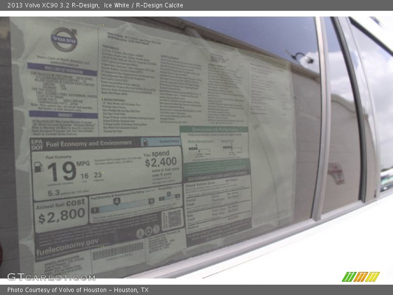  2013 XC90 3.2 R-Design Window Sticker