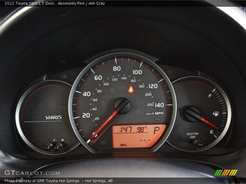 Absolutely Red / Ash Gray 2012 Toyota Yaris L 5 Door