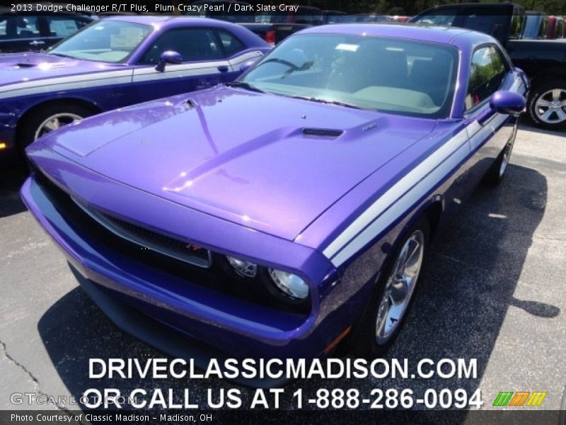 Plum Crazy Pearl / Dark Slate Gray 2013 Dodge Challenger R/T Plus