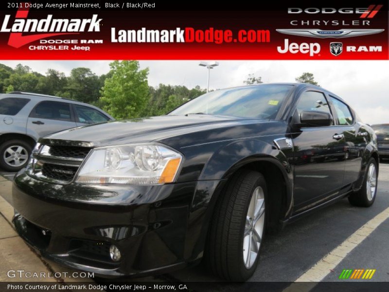 Black / Black/Red 2011 Dodge Avenger Mainstreet