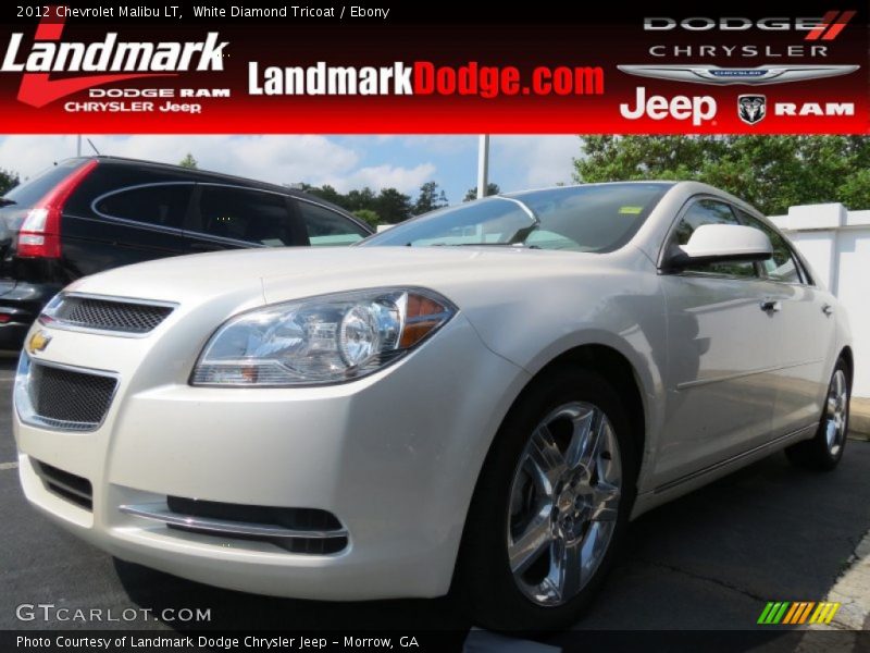 White Diamond Tricoat / Ebony 2012 Chevrolet Malibu LT