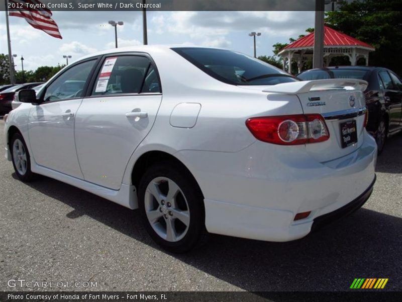 Super White / Dark Charcoal 2012 Toyota Corolla S
