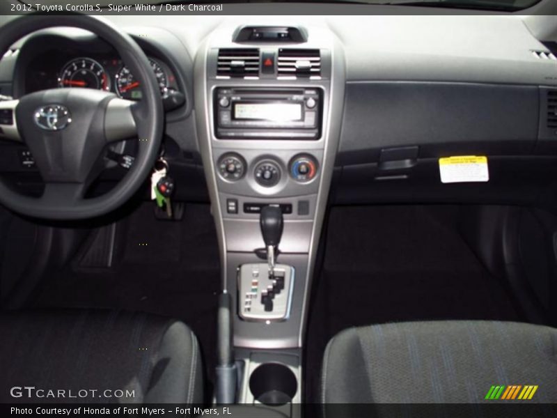 Super White / Dark Charcoal 2012 Toyota Corolla S