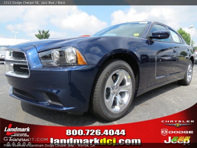 Jazz Blue / Black 2013 Dodge Charger SE