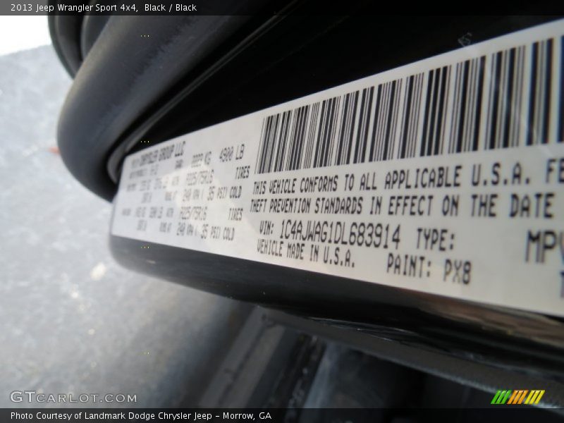 Black / Black 2013 Jeep Wrangler Sport 4x4
