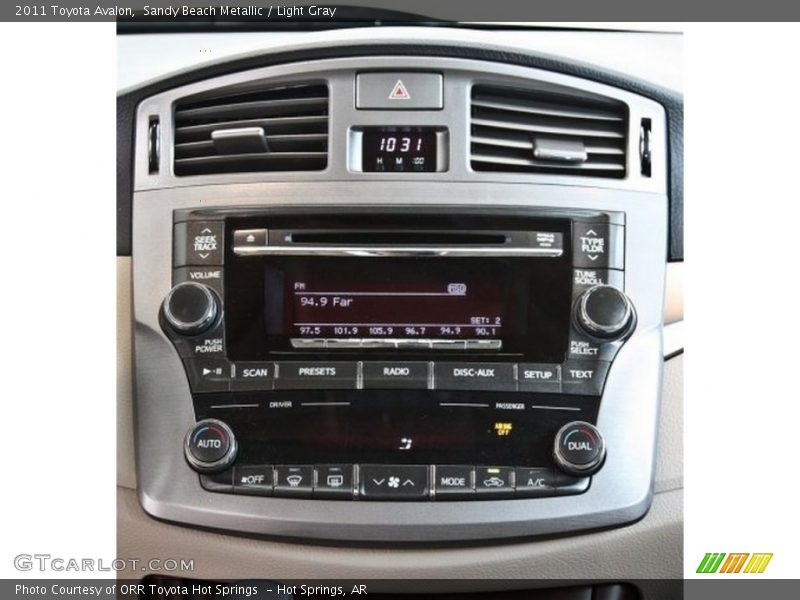 Sandy Beach Metallic / Light Gray 2011 Toyota Avalon