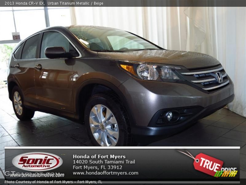 Urban Titanium Metallic / Beige 2013 Honda CR-V EX
