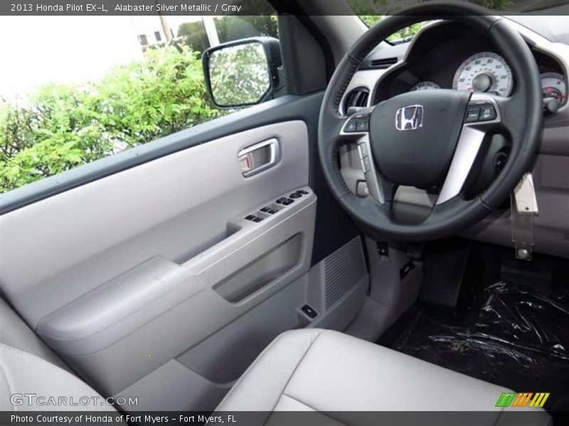 Alabaster Silver Metallic / Gray 2013 Honda Pilot EX-L