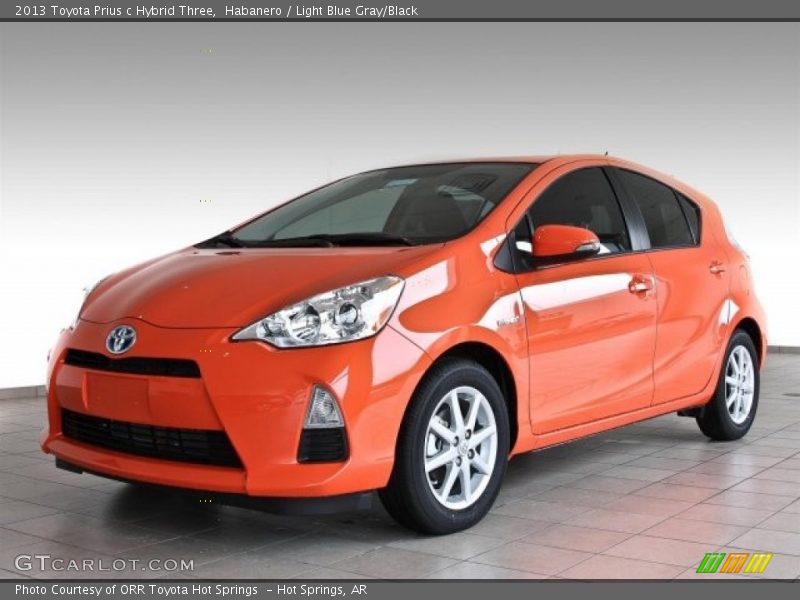 Habanero / Light Blue Gray/Black 2013 Toyota Prius c Hybrid Three