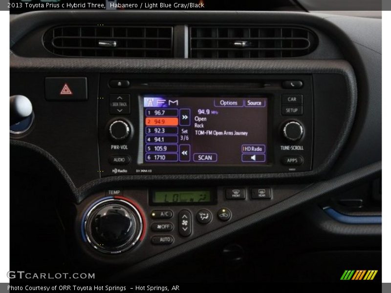 Habanero / Light Blue Gray/Black 2013 Toyota Prius c Hybrid Three