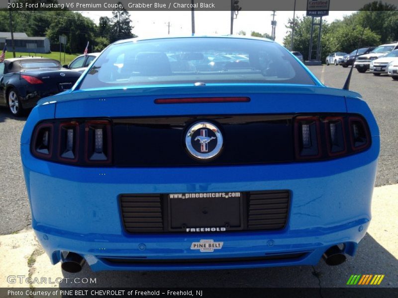 Grabber Blue / Charcoal Black 2013 Ford Mustang V6 Premium Coupe