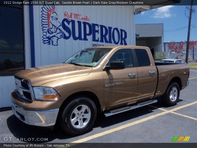 Saddle Brown Pearl / Dark Slate Gray/Medium Graystone 2012 Dodge Ram 1500 SLT Quad Cab