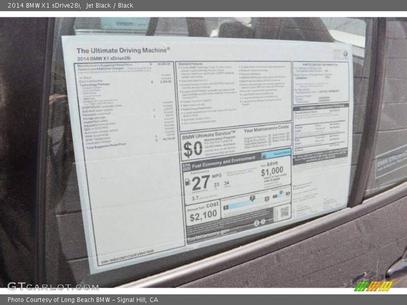 Jet Black / Black 2014 BMW X1 sDrive28i