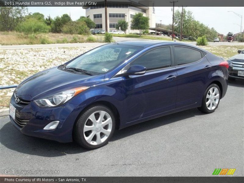 Indigo Blue Pearl / Gray 2011 Hyundai Elantra GLS