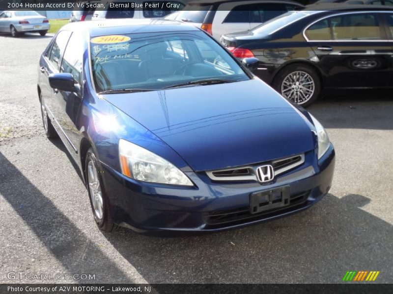 Eternal Blue Pearl / Gray 2004 Honda Accord EX V6 Sedan