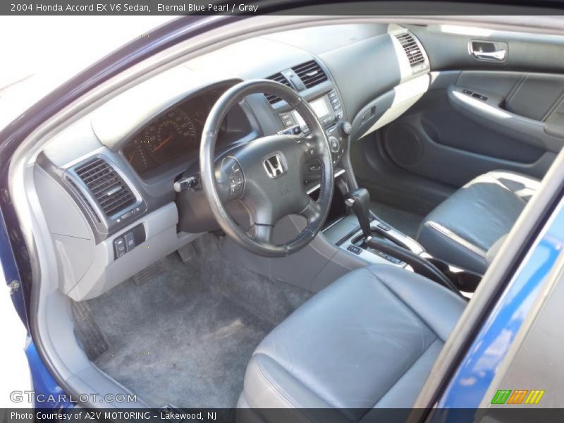 Eternal Blue Pearl / Gray 2004 Honda Accord EX V6 Sedan