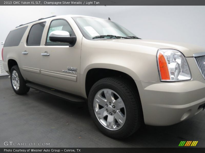 Champagne Silver Metallic / Light Tan 2013 GMC Yukon XL SLT