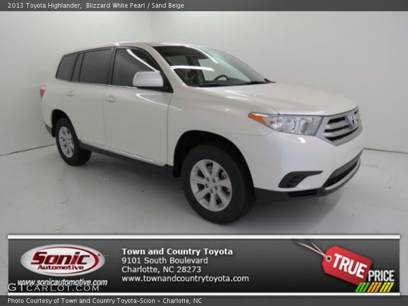 Blizzard White Pearl / Sand Beige 2013 Toyota Highlander