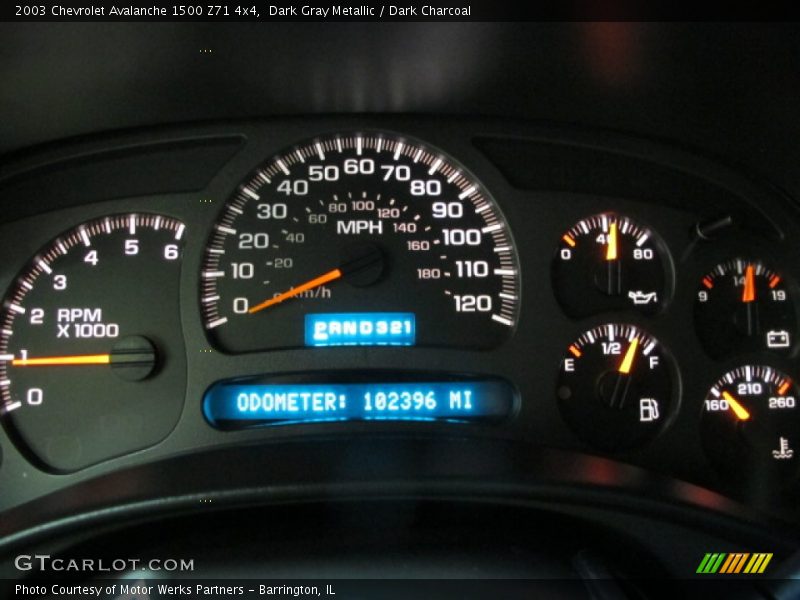 Dark Gray Metallic / Dark Charcoal 2003 Chevrolet Avalanche 1500 Z71 4x4