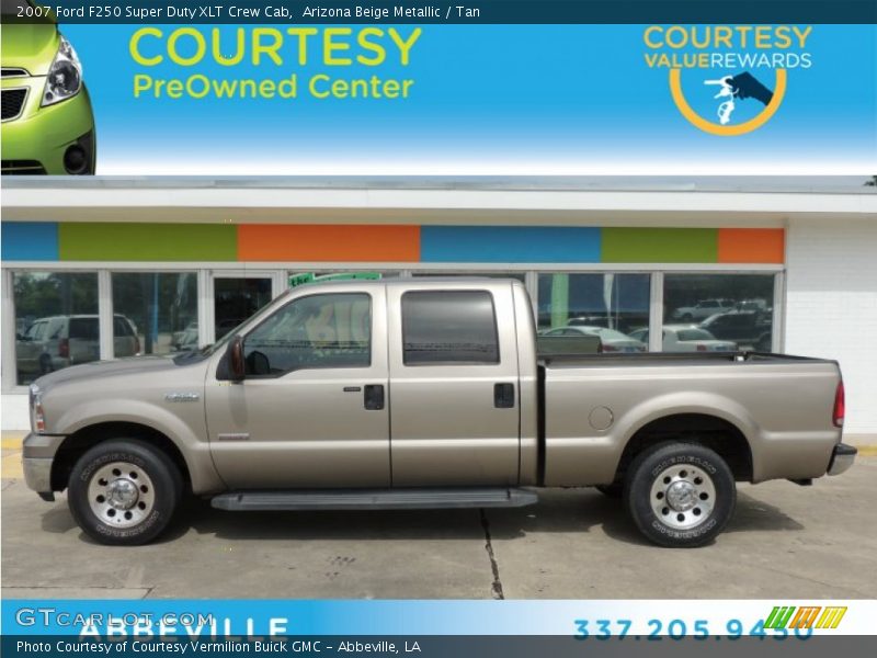 Arizona Beige Metallic / Tan 2007 Ford F250 Super Duty XLT Crew Cab