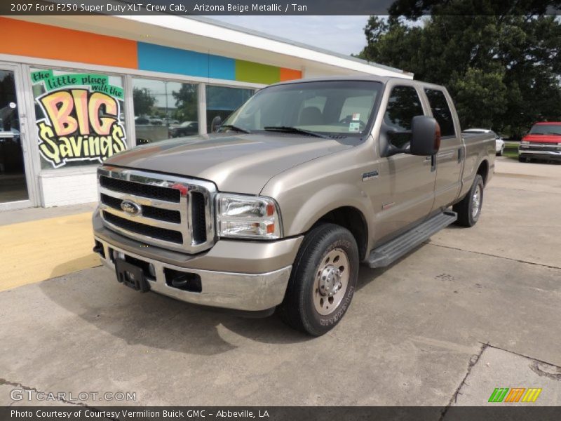 Arizona Beige Metallic / Tan 2007 Ford F250 Super Duty XLT Crew Cab