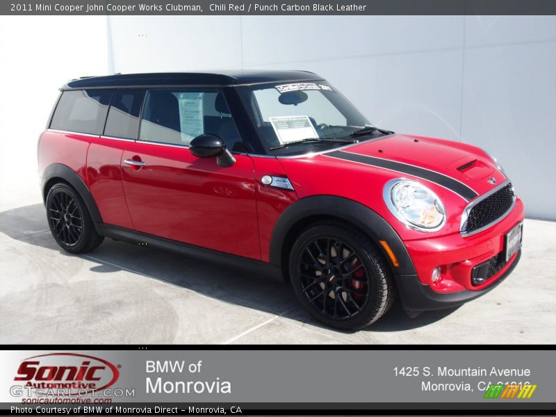 Chili Red / Punch Carbon Black Leather 2011 Mini Cooper John Cooper Works Clubman