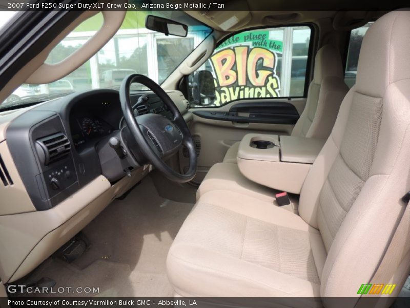 Arizona Beige Metallic / Tan 2007 Ford F250 Super Duty XLT Crew Cab