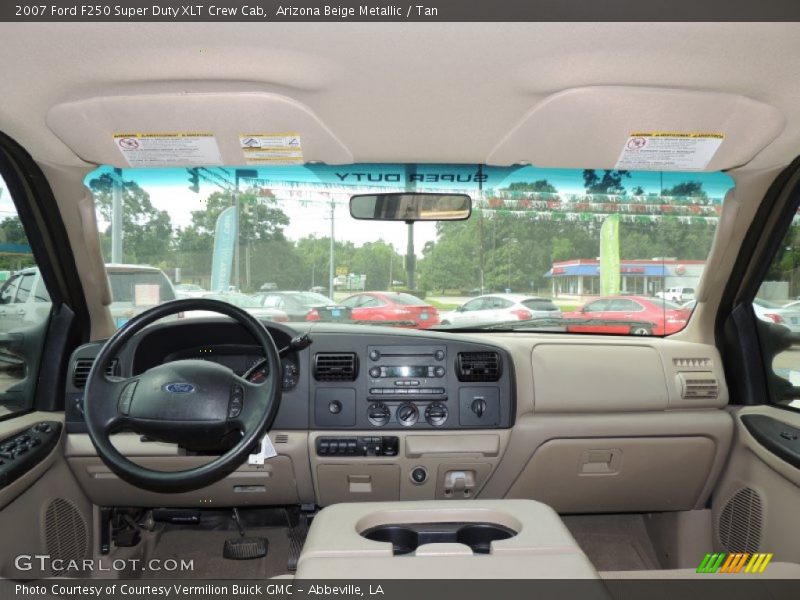 Arizona Beige Metallic / Tan 2007 Ford F250 Super Duty XLT Crew Cab