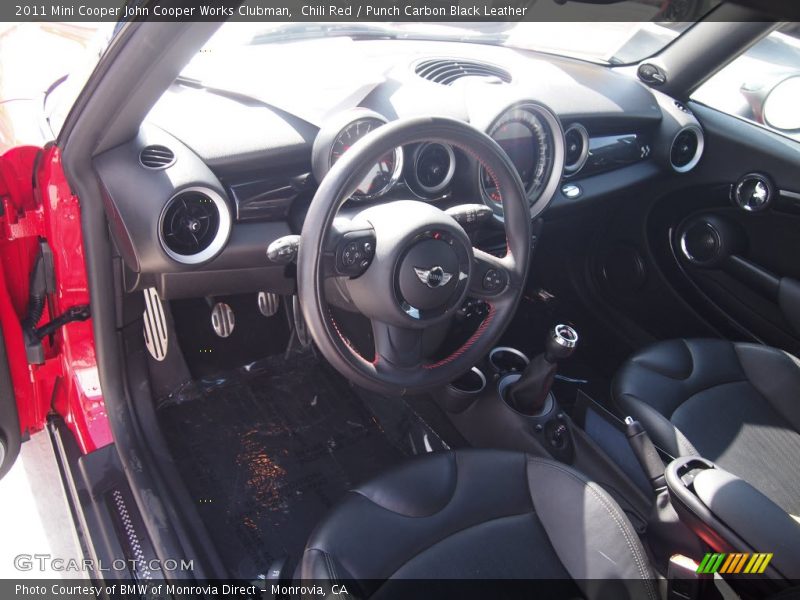 Chili Red / Punch Carbon Black Leather 2011 Mini Cooper John Cooper Works Clubman