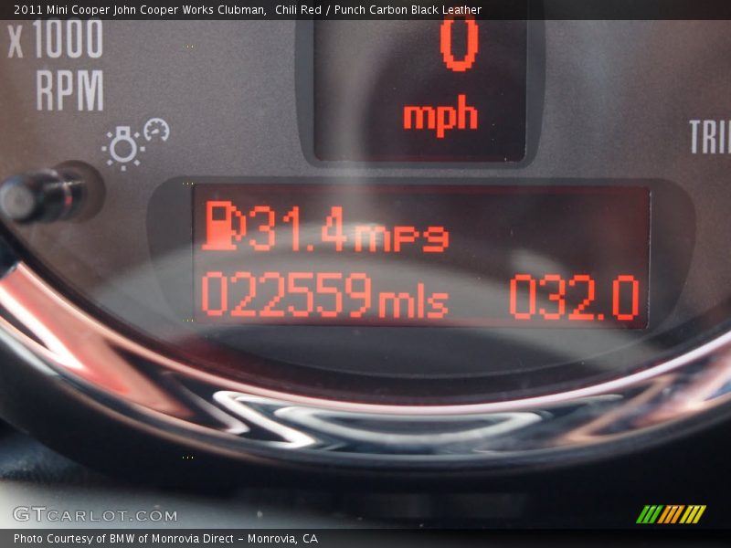 Chili Red / Punch Carbon Black Leather 2011 Mini Cooper John Cooper Works Clubman