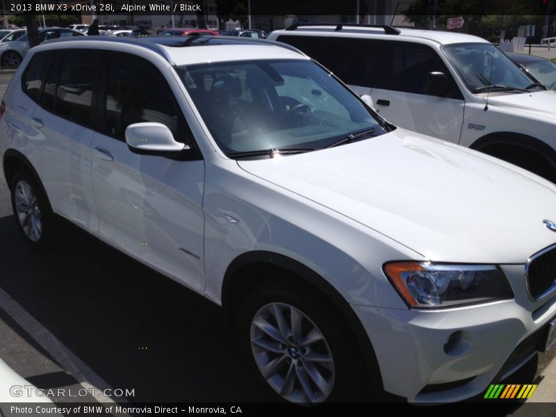 Alpine White / Black 2013 BMW X3 xDrive 28i