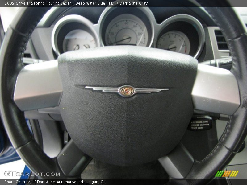 Deep Water Blue Pearl / Dark Slate Gray 2009 Chrysler Sebring Touring Sedan