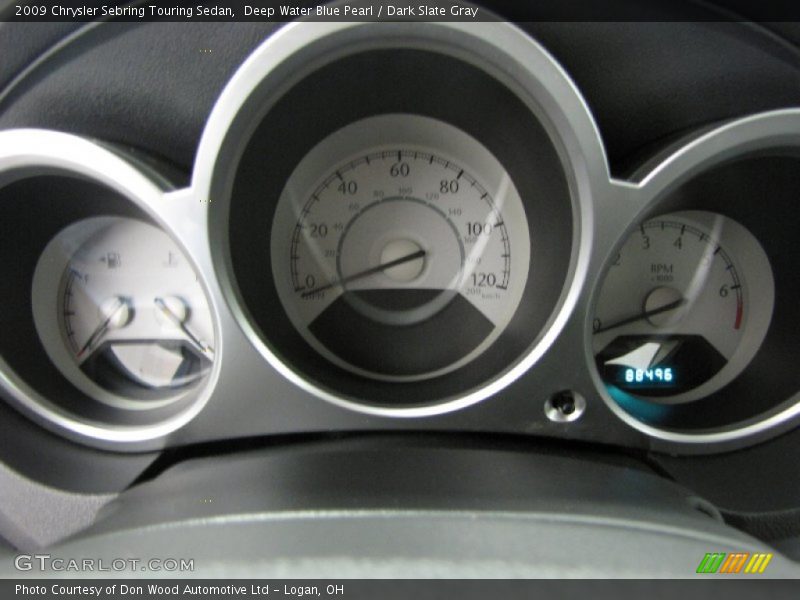 Deep Water Blue Pearl / Dark Slate Gray 2009 Chrysler Sebring Touring Sedan