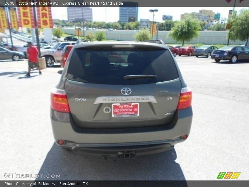Cypress Green Pearl / Sand Beige 2008 Toyota Highlander 4WD