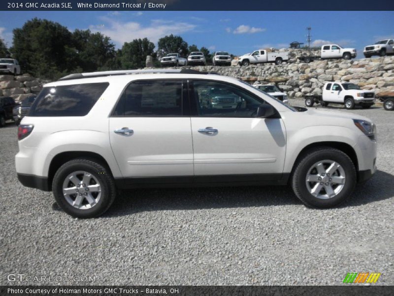 White Diamond Tricoat / Ebony 2014 GMC Acadia SLE