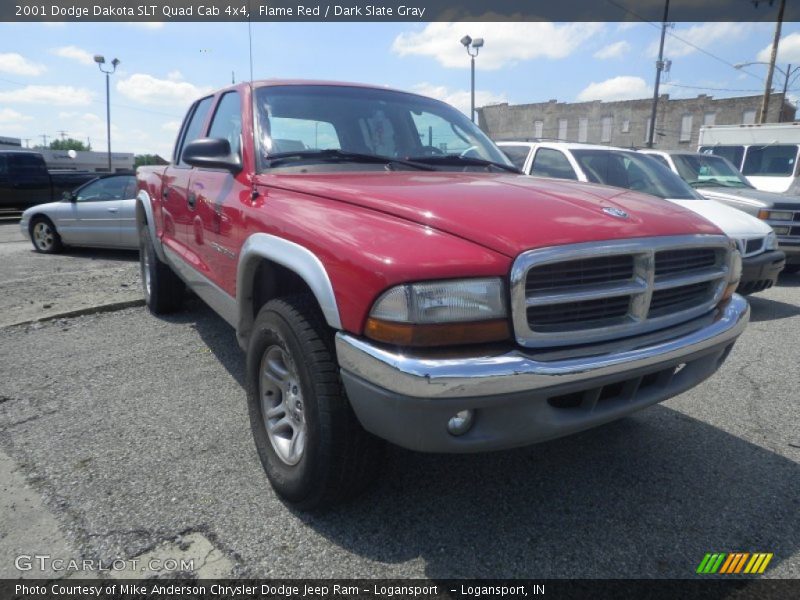 Flame Red / Dark Slate Gray 2001 Dodge Dakota SLT Quad Cab 4x4