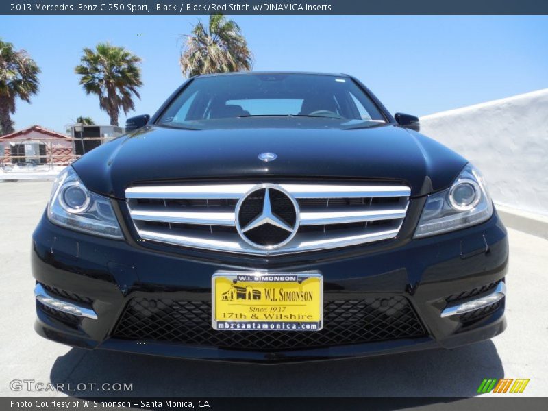 Black / Black/Red Stitch w/DINAMICA Inserts 2013 Mercedes-Benz C 250 Sport