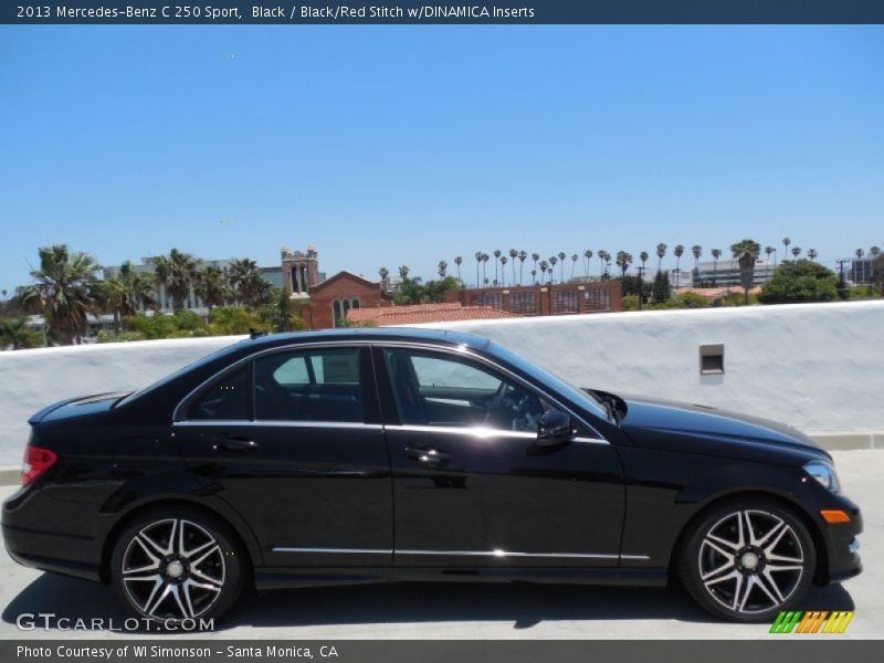 Black / Black/Red Stitch w/DINAMICA Inserts 2013 Mercedes-Benz C 250 Sport