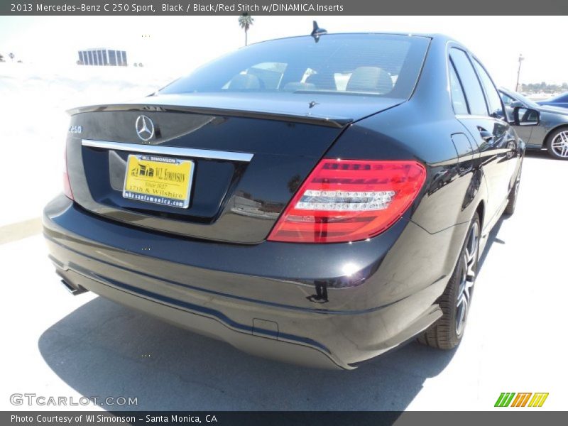 Black / Black/Red Stitch w/DINAMICA Inserts 2013 Mercedes-Benz C 250 Sport