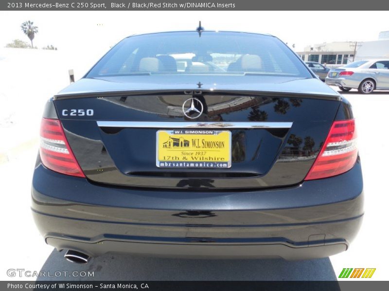 Black / Black/Red Stitch w/DINAMICA Inserts 2013 Mercedes-Benz C 250 Sport