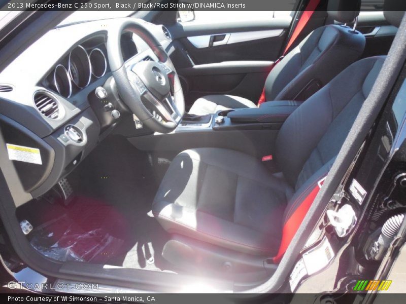 Black / Black/Red Stitch w/DINAMICA Inserts 2013 Mercedes-Benz C 250 Sport