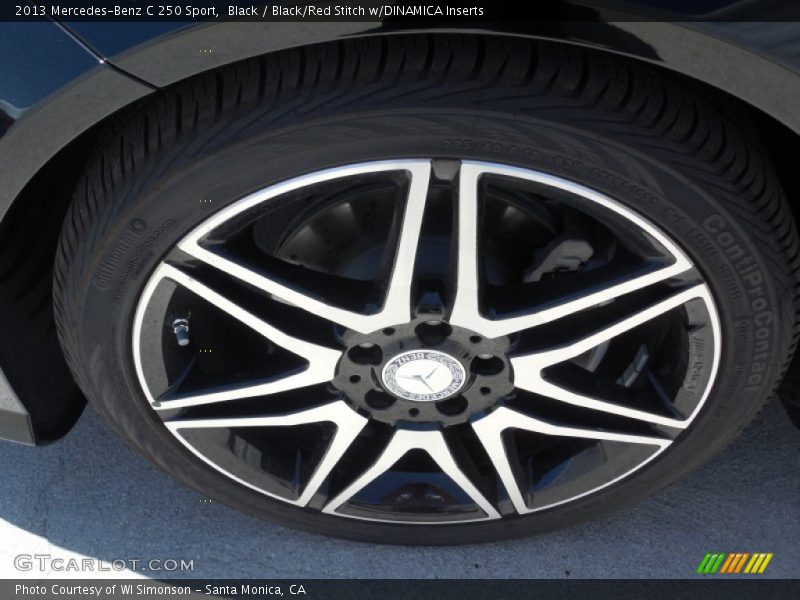 Black / Black/Red Stitch w/DINAMICA Inserts 2013 Mercedes-Benz C 250 Sport