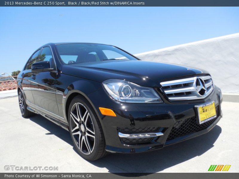 Black / Black/Red Stitch w/DINAMICA Inserts 2013 Mercedes-Benz C 250 Sport