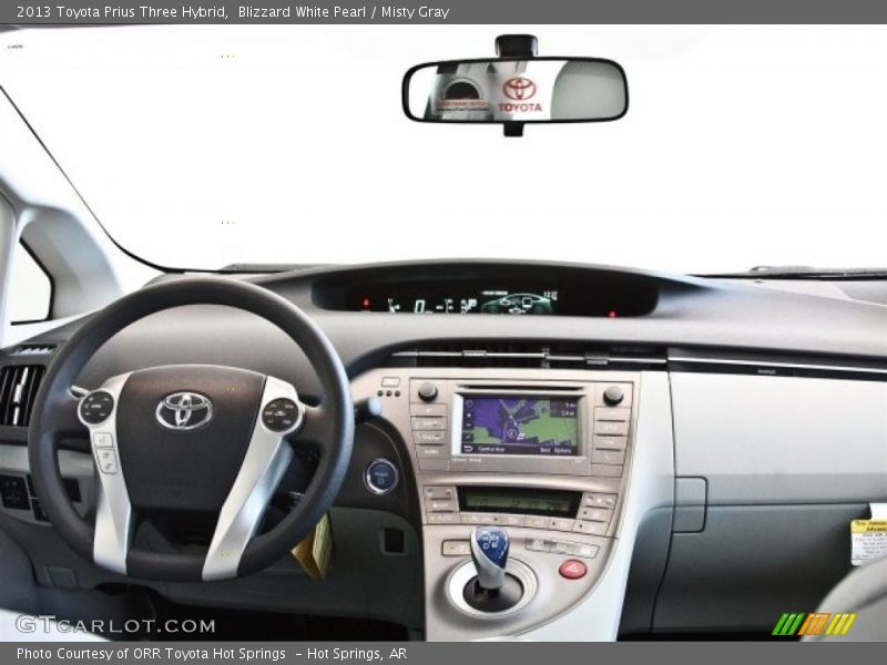 Blizzard White Pearl / Misty Gray 2013 Toyota Prius Three Hybrid