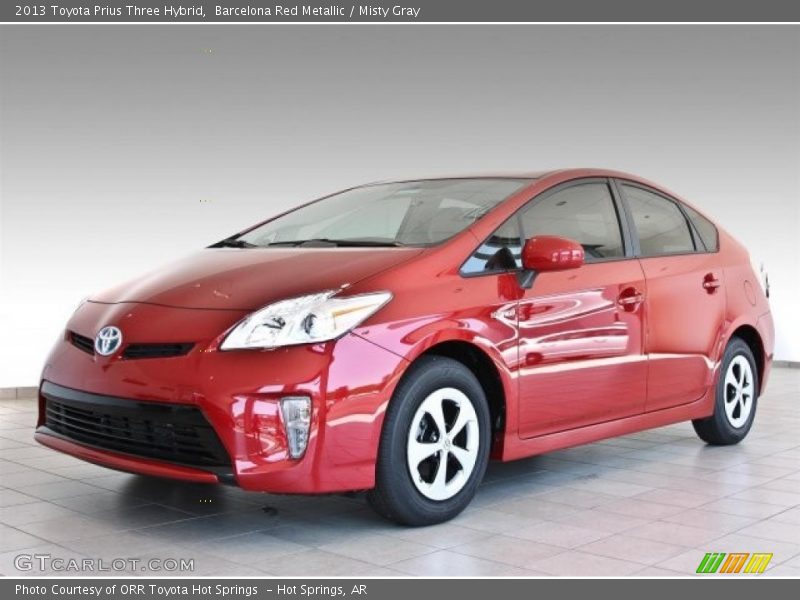 Barcelona Red Metallic / Misty Gray 2013 Toyota Prius Three Hybrid